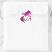 Rainbow Unicorn Ronde Sticker (Tas)