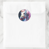Rainbow Unicorn Ronde Sticker (Tas)