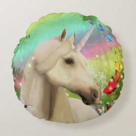 Rainbow Unicorn Round Cushion Rond Kussen