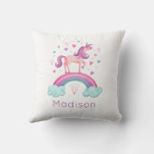 Rainbow Unicorn Roze Paarse Girly Kussen (Achterkant)