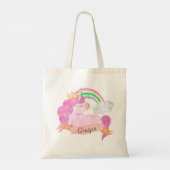 🌈 Rainbow Unicorn - Schort Aangepaste naam Kinder Tote Bag (Achterkant)