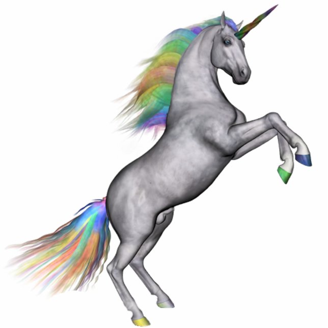 Rainbow Unicorn Staand Fotobeeldje (Voorkant)
