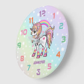 Rainbow Unicorn Stars Nursery Decor Wall klok (Hoek)