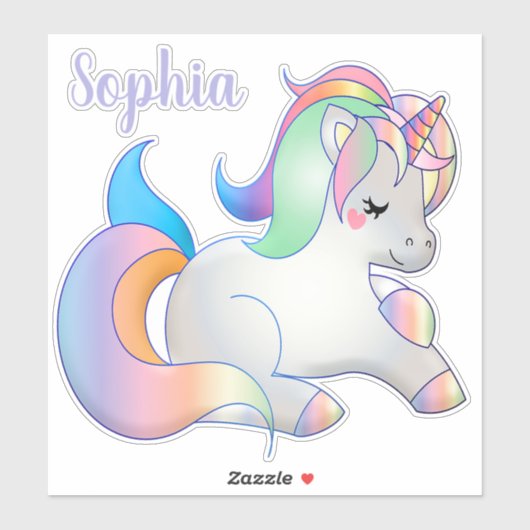 Rainbow Unicorn Sticker (Vel)