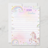 Rainbow Unicorn Time Capsule Note Bericht Kaart (Voorkant)