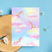 Rainbow Unicorn troisième invitation de fête d'ann