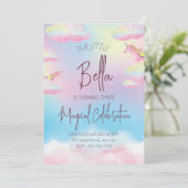 Rainbow Unicorn troisième invitation de fête d'ann (Debout devant)