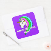 Rainbow Unicorn Vierkante Sticker (Envelop)