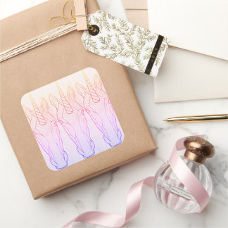 Rainbow Unicorn Vierkante Sticker