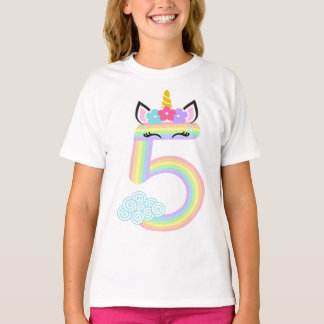 Rainbow Unicorn vijfde Birthday Shirt