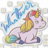 Rainbow Unicorn What Gag Sticker (Voorkant)