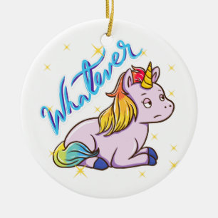 Rainbow Unicorn What Holiday Keramisch Ornament