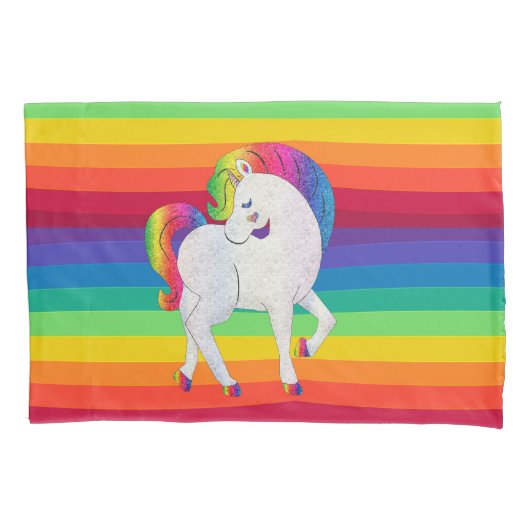 Rainbow Unicorn Whimsical Girly Kussensloop (Voorkant)