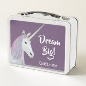 Rainbow Unicorn White Paars Gepersonaliseerd Lunch (Achterkant)