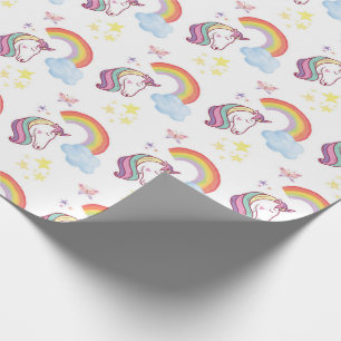 Rainbow & Unicorn Wrapping Paper Gift Wrap Cadeaupapier