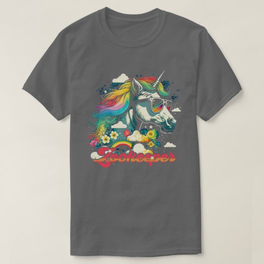 Rainbow Unicorn Zookeeper T-shirt (Design voorkant)