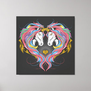 Rainbow Unicorns Canvas Afdruk