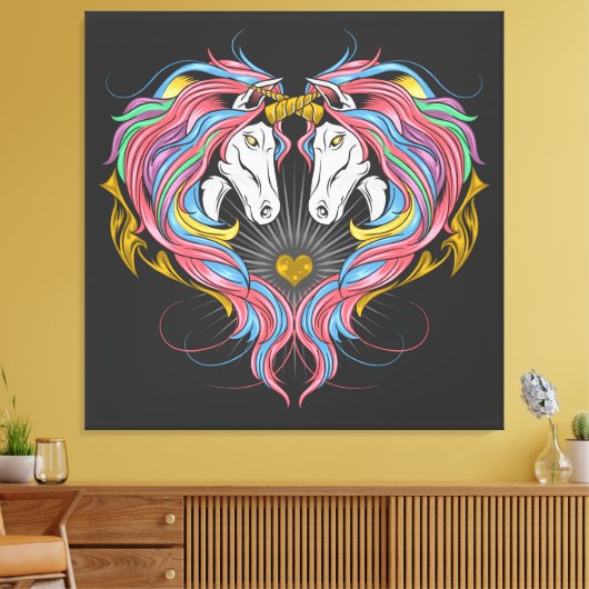 Rainbow Unicorns Canvas Afdruk (Insitu (Woonkamer))