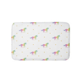 Rainbow Unicorns & Gold Stars Pattern Badmat