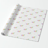 Rainbow Unicorns & Gold Stars Pattern Cadeaupapier (Uitgerold)