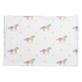 Rainbow Unicorns & Gold Stars Pattern Kussensloop (Achterkant)