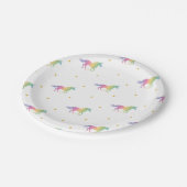 Rainbow Unicorns & Gold Stars Pattern Papieren Bordje (Gekanteld)