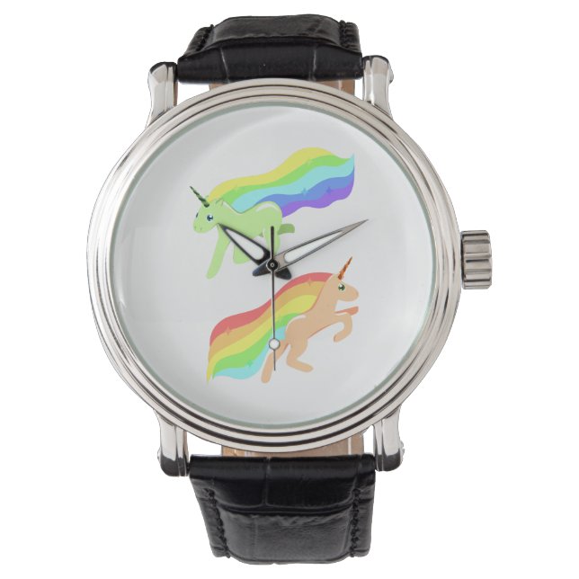 Rainbow Unicorns Horloge (Voorkant)