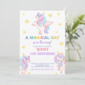 Rainbow Unicorns Invitations d'anniversaire (Debout devant)