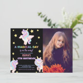 Rainbow Unicorns Invitations d'anniversaire avec p (Debout devant)