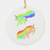 Rainbow Unicorns Keramisch Ornament (Voorkant)