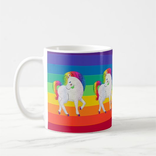 Rainbow Unicorns Parade Café Mug (Gauche)