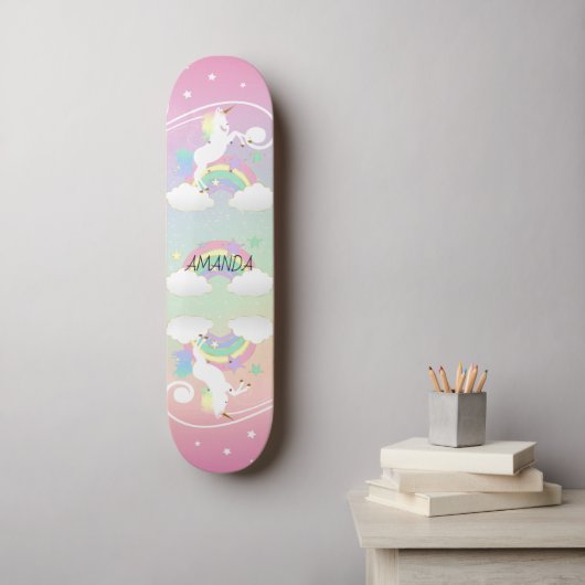 Rainbow Unicorns Skateboard (Art mural)
