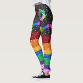 Rainbow Unity Glitter Afbeeldingen Pop Mode Leggin Leggings (Links)