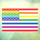 Rainbow US Flag LGBT Pride Raamsticker (Vel 3)