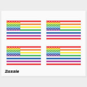 Rainbow US Flag LGBT Pride Rechthoekige Sticker (Vel)