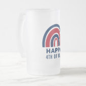 Rainbow USA American Independence Day 4e juli Matglas Bierpul (Voorkant links)