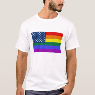 Rainbow USA Vlag man shirt