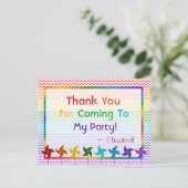 Rainbow Verjaardag Pinwheels Bedankt Briefkaart (Staand voorkant)