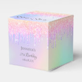 Rainbow verjaardagsfeest glitter roos gold bedankt bedankdoosjes (Voorkant Zijde)