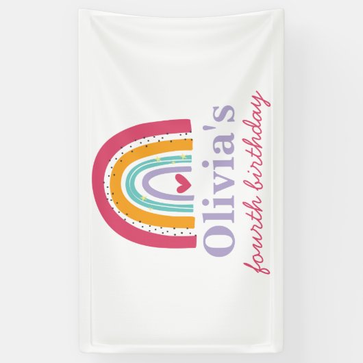 Rainbow-verjaardagsfeest Spandoek (Verticaal)