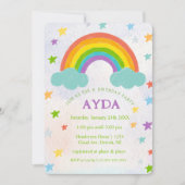 Rainbow verjaardagsfeestuitnodiging kaart (Voorkant)