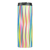 Rainbow Verticale stripes Pastel Kleurig Thermosbeker (Achterkant)