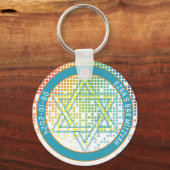 Rainbow Video Game Gamer Bar Mitzvah Sleutelhanger (Achterkant)