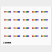 Rainbow Vier levedoeken Ronde Sticker (Vel)