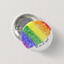 Rainbow vingerafdruk gelijk statement badge