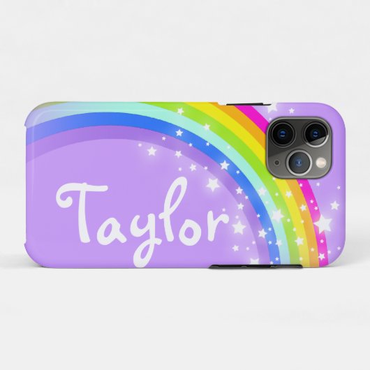 Rainbow violet paarse sky en sterren, aangepaste n Case-Mate iPhone case (Achterkant (horizontaal))