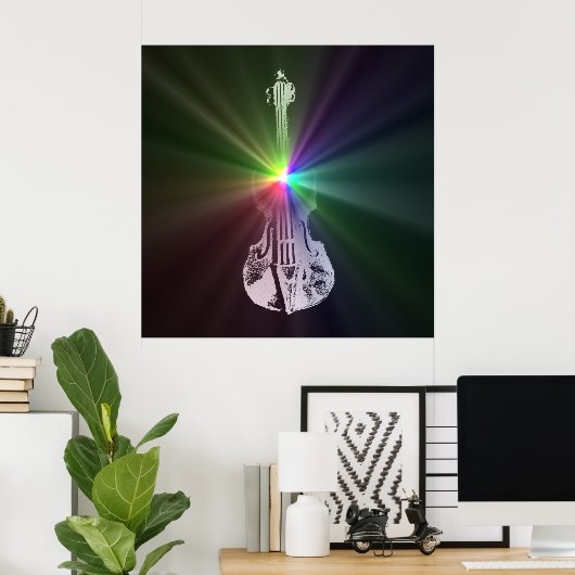 Rainbow Violin Poster (Thuiskantoor)