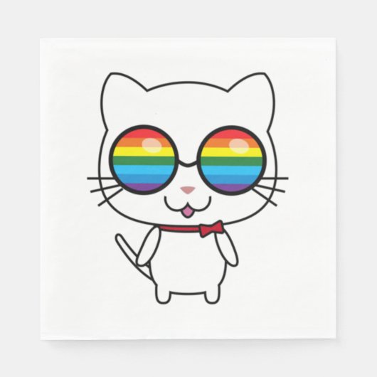 Rainbow Vision Pride Cat Servet (Voorkant)