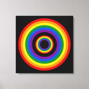 RAINBOW VLAG BUTTON + uw teken of tekst Canvas Afdruk