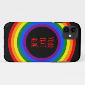 RAINBOW VLAG BUTTON + uw teken of tekst Case-Mate iPhone Case (Achterkant (horizontaal))